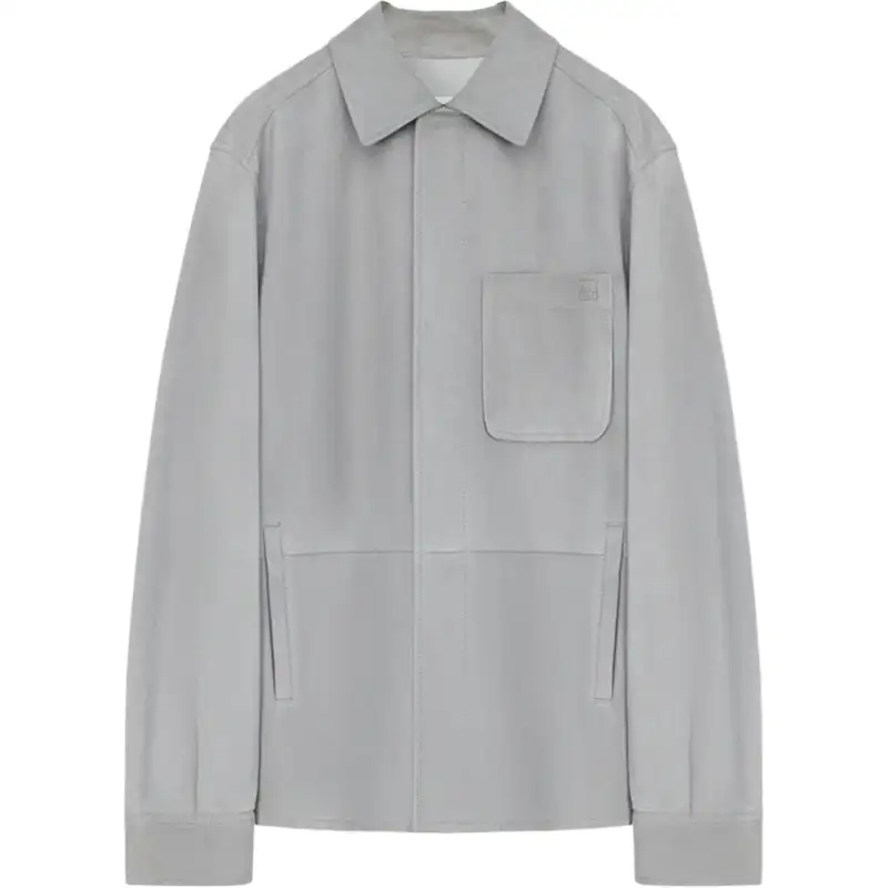 Loewe Anagram Embossed Leather Overshirt