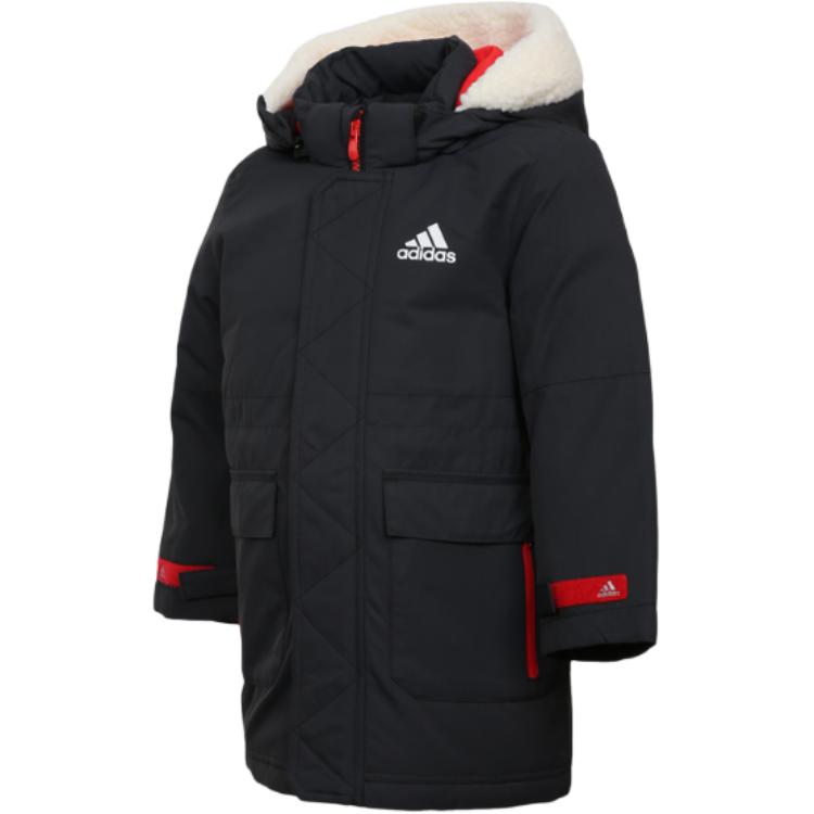 Куртка adidas LK J LONG PARKA (черная) — фото 3