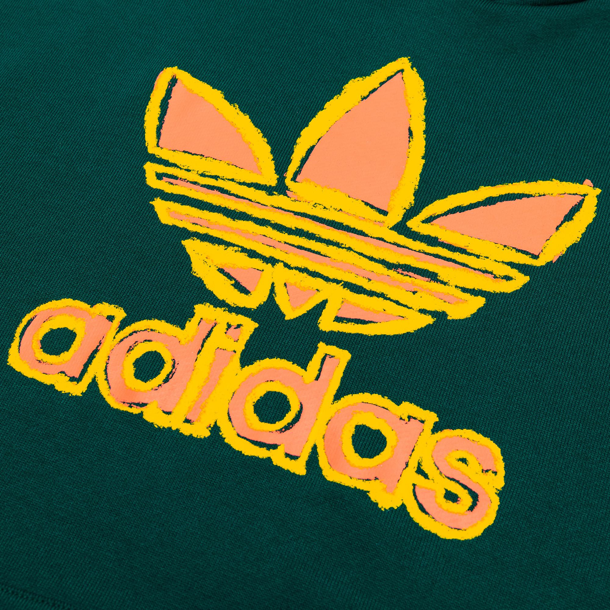 Мужские худи adidas originals Large Logo Printing Logo (зеленый) — фото 4