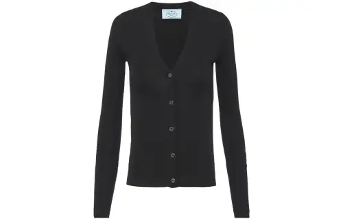 【Replicated_PM】V-neck cashmere-silk cardigan