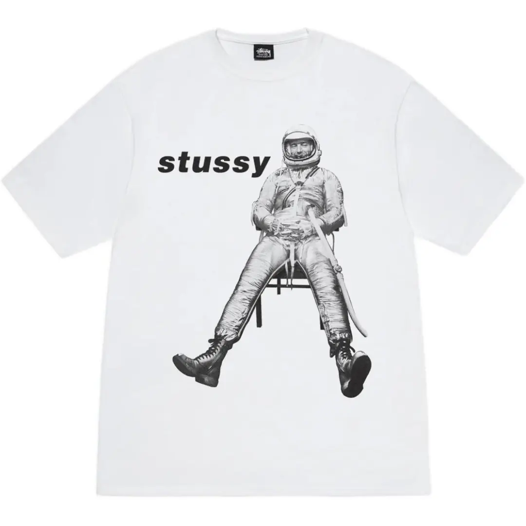 Stussy Astronaut Printed Crewneck T-Shirt