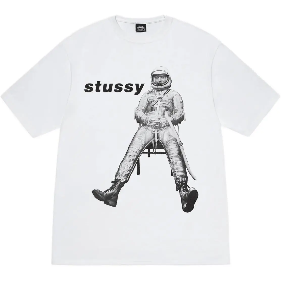 Stussy Astronaut Printed Crewneck T-Shirt