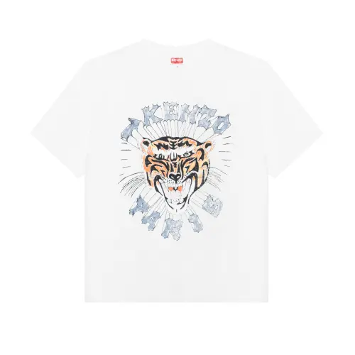 KENZO Logo Tiger Printed Crewneck T Shirt