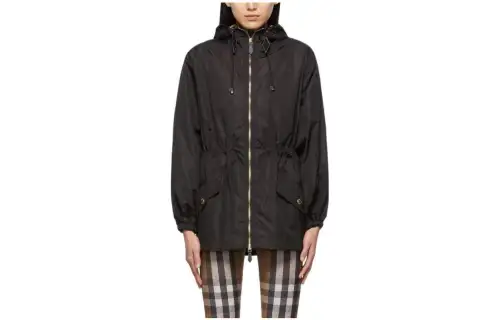 Burberry Jackets Women's Black Hooded Moderate Other