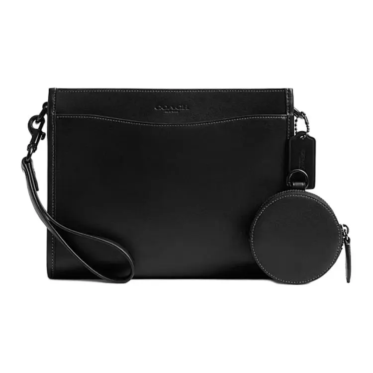 COACH Hitch Grain Leather Crossbody Bag, Shoulder Bag Medium Men's Black