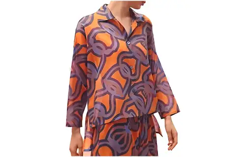 HERMES Shirts Women's Lapel Moderate Other