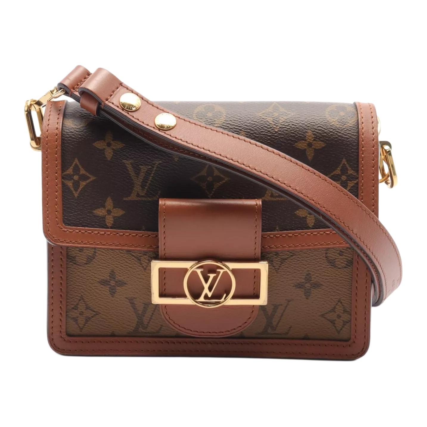 Женская сумка Louis Vuitton Dauphine Mini (коричневая)