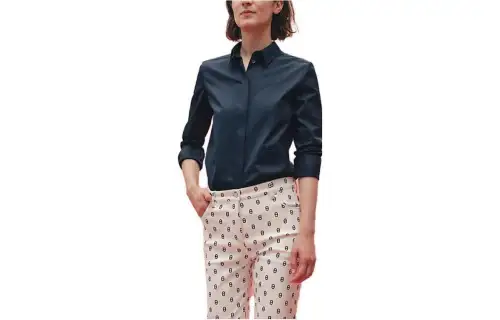 HERMES Shirt Women's Marine Blue