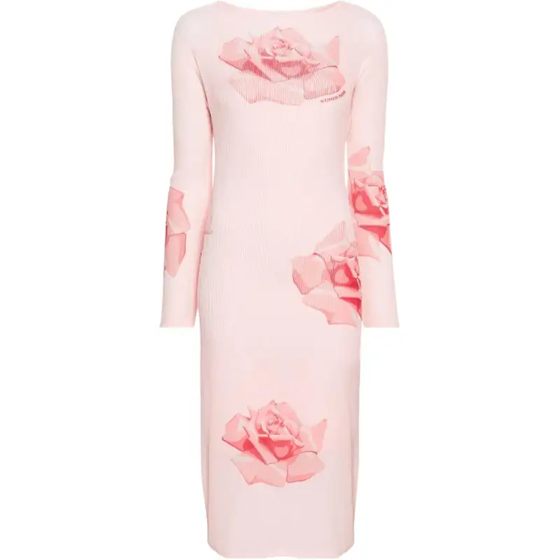 KENZO Plissé Midi Dress