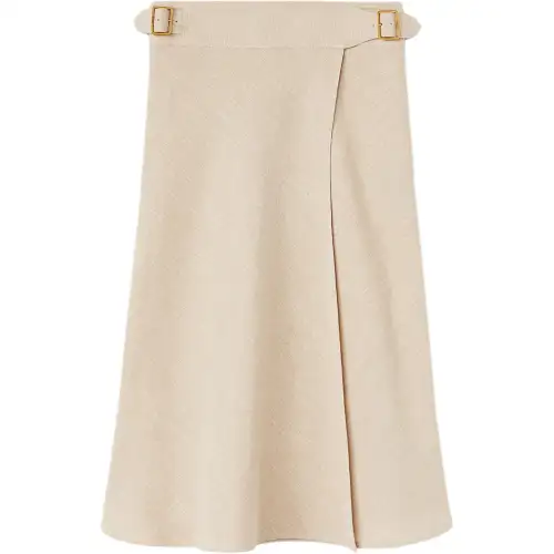 Loro Piana FW24 Casual Long Skirt Women's Sand Dune Beige