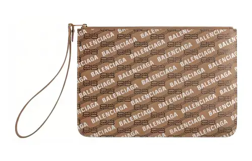 Balenciaga Cotton Clutch Medium Women's Brown
