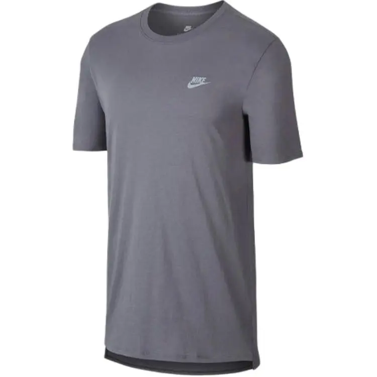 Nike T-Shirts Men's Gray Crew Neck Moderate Straight Fit