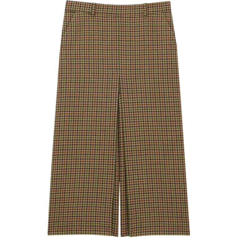 SAINT LAURENT Checked Mid Rise Culottes