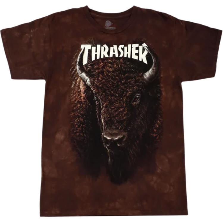 Футболка Thrasher Thrasher x The Mountain SS25 T (коричневая)