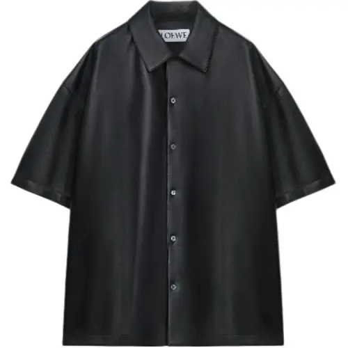 LOEWE Anagram Logo Embossed Leather Shirt