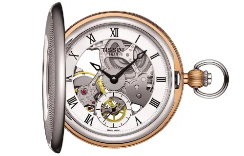 TISSOT 30m Waterproof Mechanical Movement Manual Mechanical Movement Stainless Steel Case Pocket Watch 47.5mm