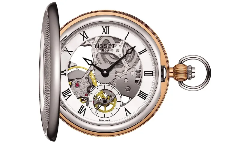 TISSOT 30m Waterproof Mechanical Movement Manual Mechanical Movement Stainless Steel Case Pocket Watch 47.5mm