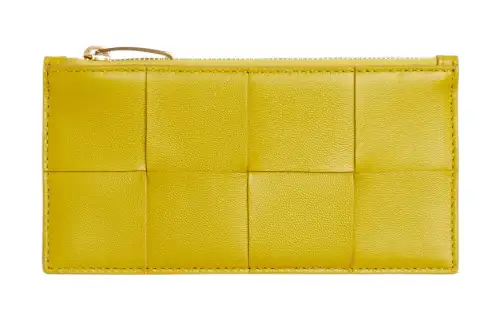 Bottega Veneta Sheepskin Card Holder Women's Yellow