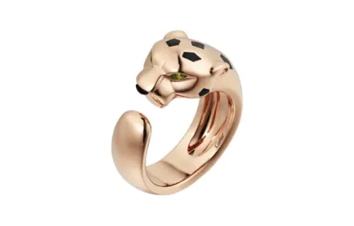 CARTIER Panthère De Cartier 18K Rose Gold, Tsavorite Garnet, Onyx Rings Unisex Rose Gold