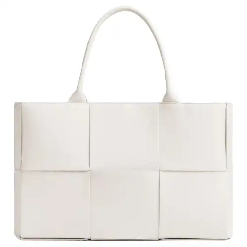 Bottega Veneta Calfskin One Shoulder Handbag, Tote Bag Women's White