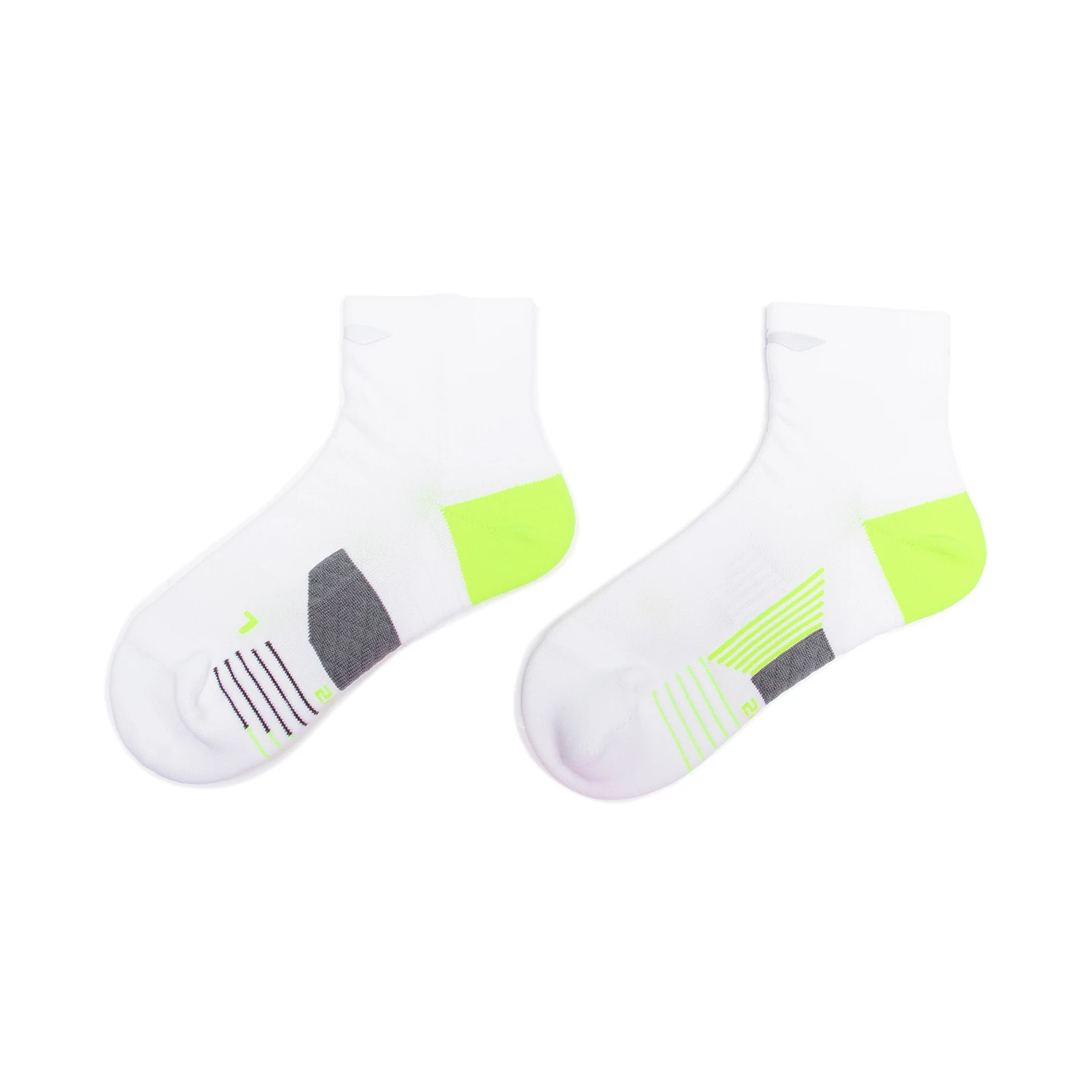 Li Ning Running Collection Ankle Socks Unisex 1 Pack Neon White Yellow Green