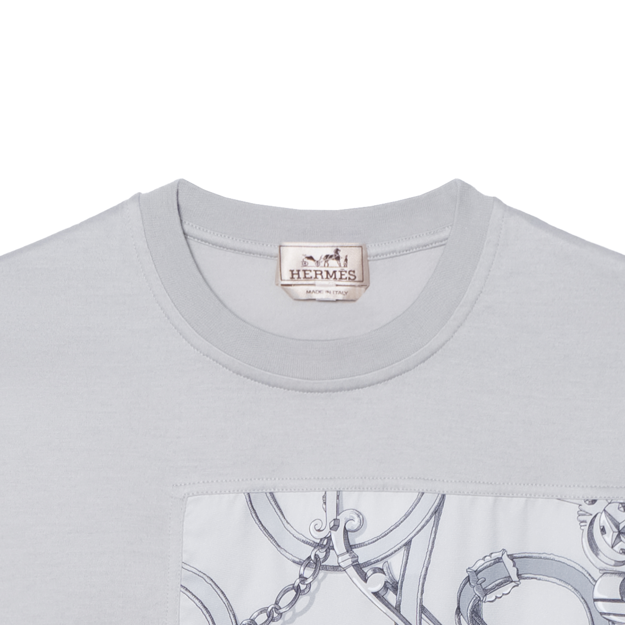 Мужская футболка Hermes SS25 L'Instruction du Roy T (туманный) — фото 8