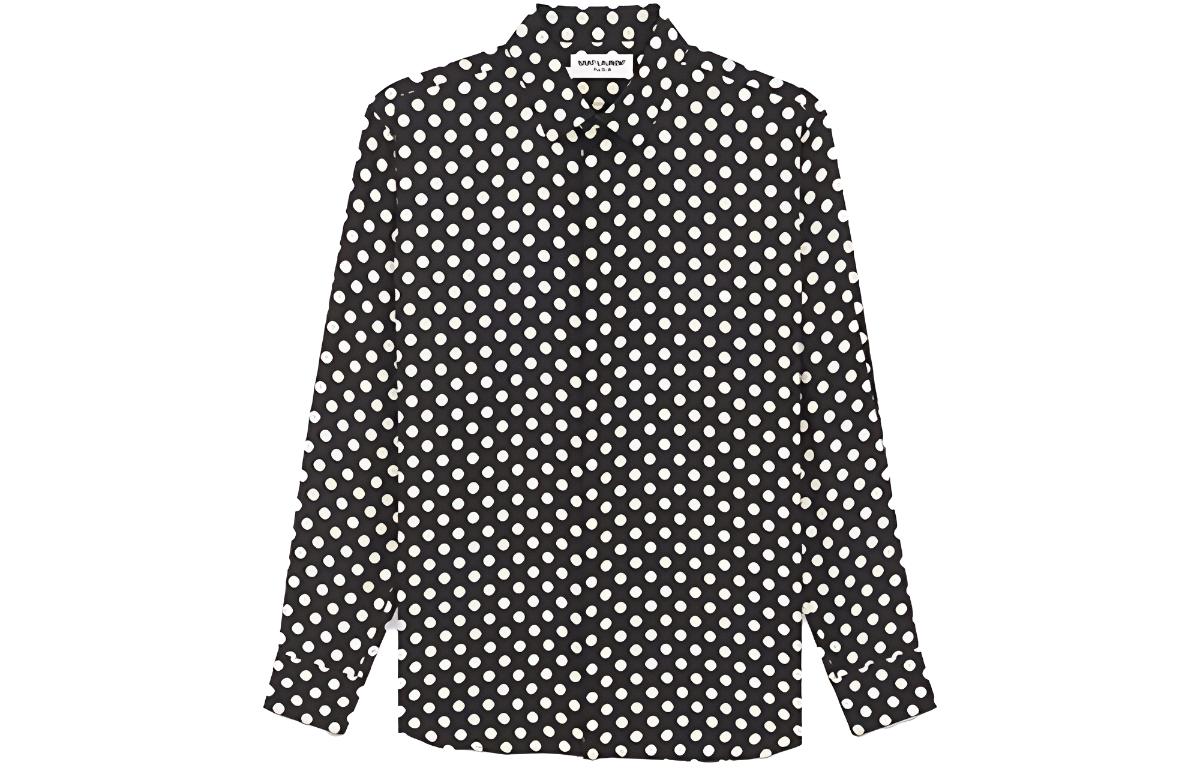 SAINT LAURENT Polka Dot Printed Buttoned Shirt