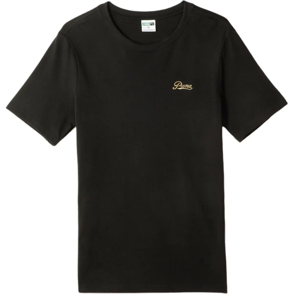 PUMA T-Shirts Men's Black Crew Neck Moderate Straight Fit