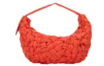 Bottega Veneta Calfskin Shoulder Bag, Crossbody Bag Women's Orange