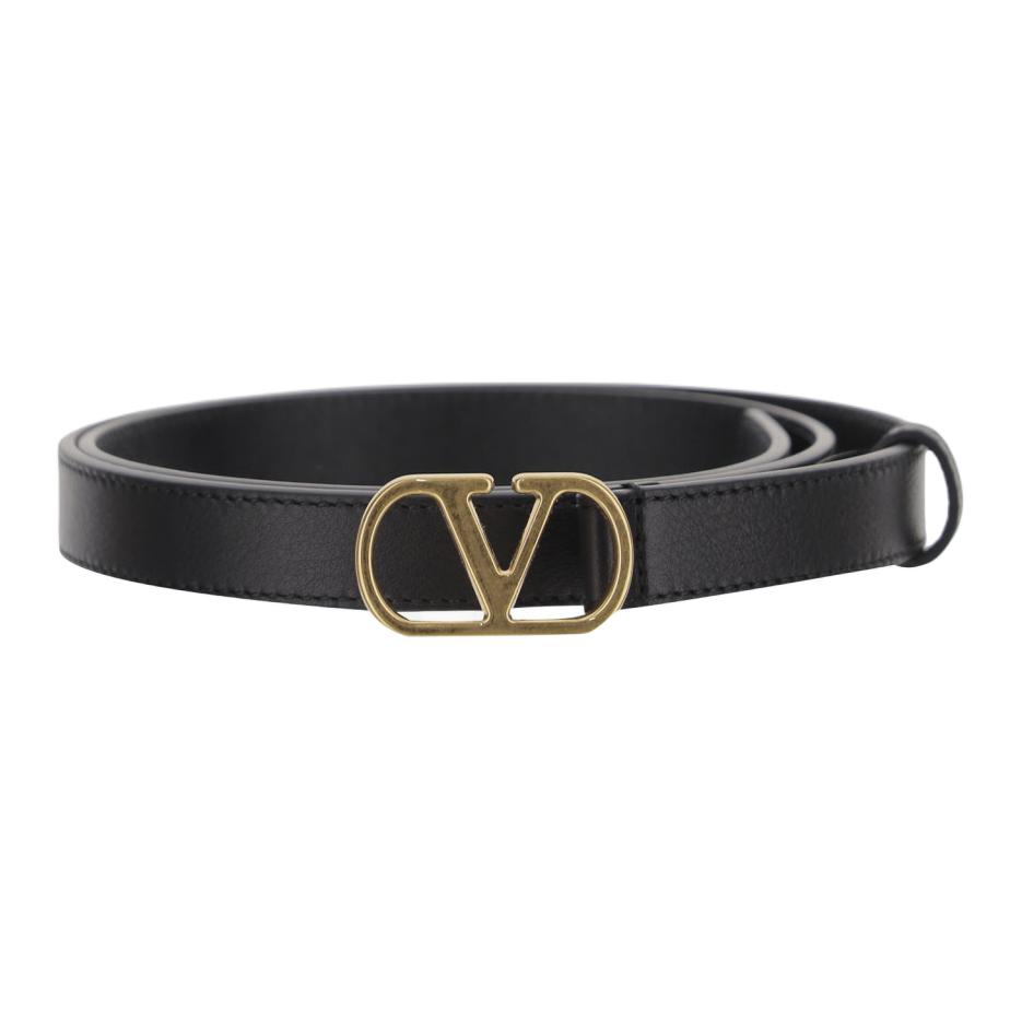 Женский ремень Valentino Calfskin Belt (черный)