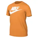 Nike T Shirts Men's Orange Crew Neck Moderate Straight Fit