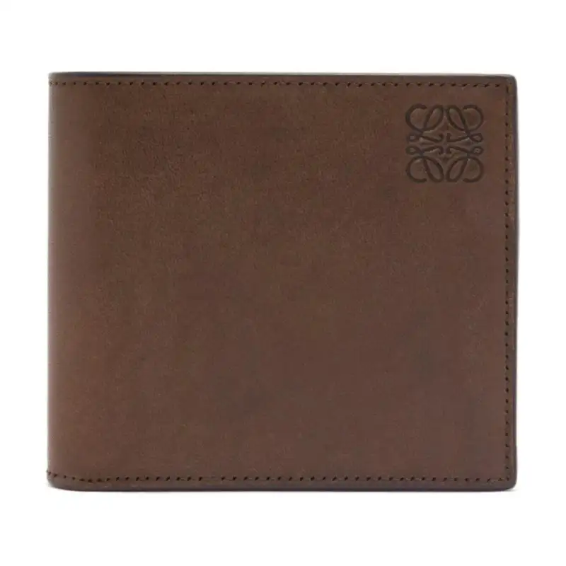 LOEWE Calfskin Wallet Men's Black Cigar
