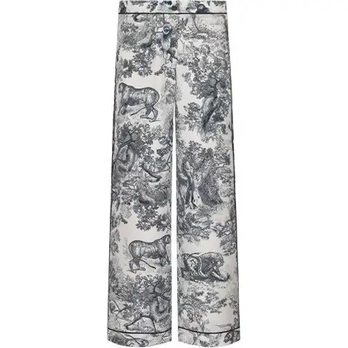 DIOR Casual Pants Women's White Blue Multicolor