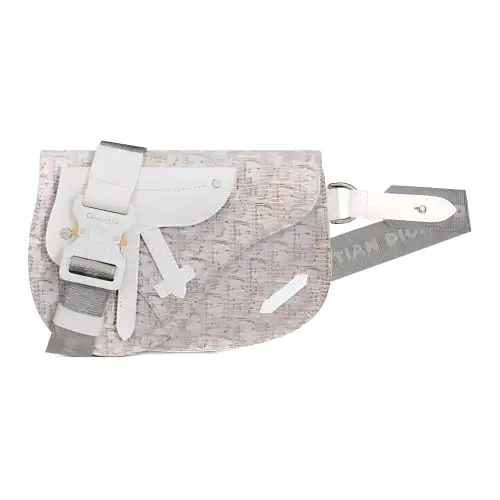 DIOR Jacquard Canvas Saddle Bag, Canvas Bag, Fanny Pack, Sling Bag, Shoulder Bag, Crossbody Bag Men's Cream