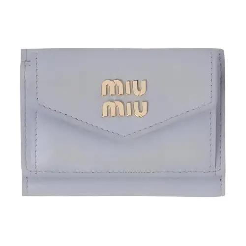 MIU MIU Leather Wallet Small Women's Cornflower