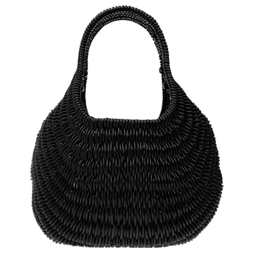 Bottega Veneta Lambskin Handbag Large Women's Black
