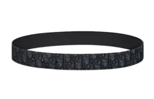 DIOR Calfskin Leather Belts Men's Black 4cm