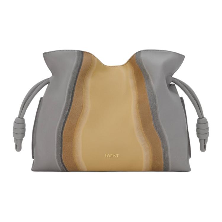 Женская сумка LOEWE Flamenco Grey (серо-желтая)