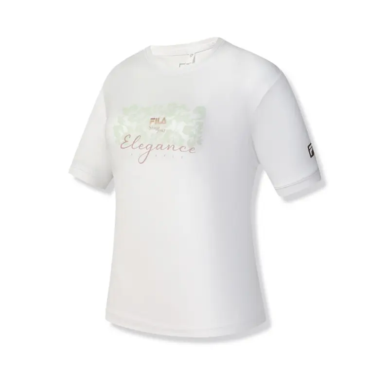 FILA Fitness T Shirts Women's Jade White WT Crew Neck Moderate Other