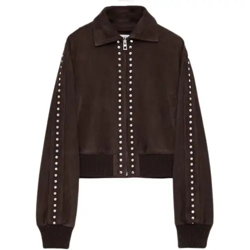 LOEWE FW25 Leather Jacket Women's Dark Brown