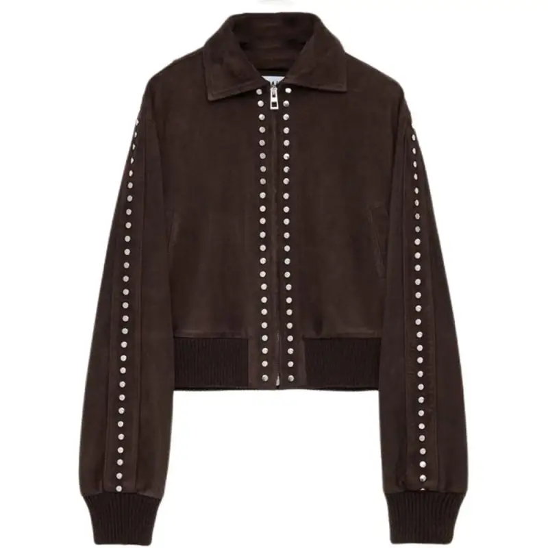 LOEWE FW25 Leather Jacket Women's Dark Brown