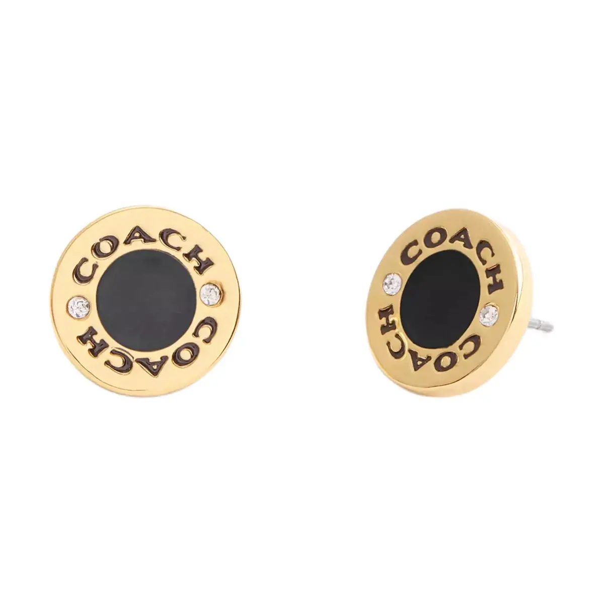 COACH Enamel Stud Earrings Women's Gold
