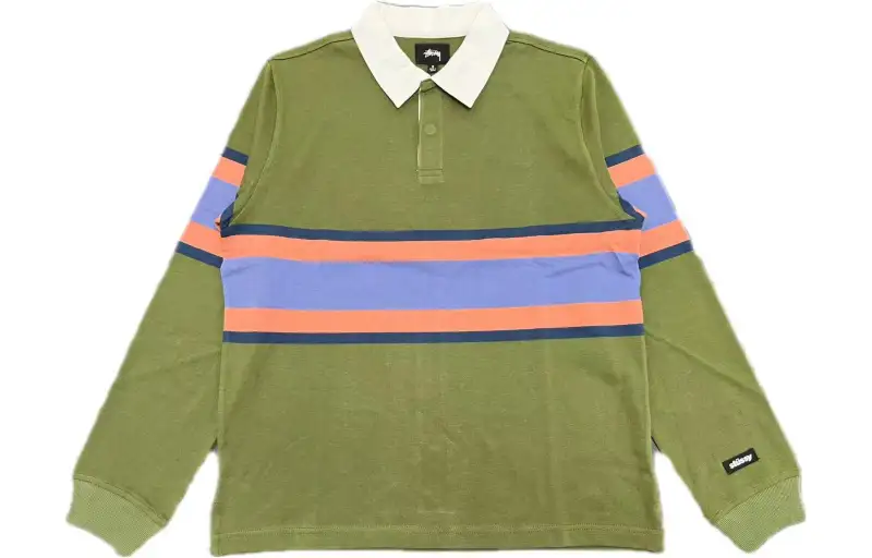 Stussy Polo Shirt Men's Olive Green