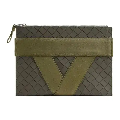 Bottega Veneta Fabric Clutch Men's Grass Green