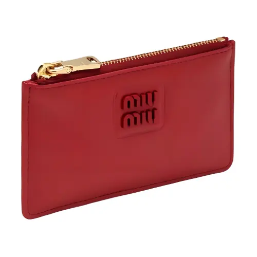 MIU MIU Leather Wallet Women's Red