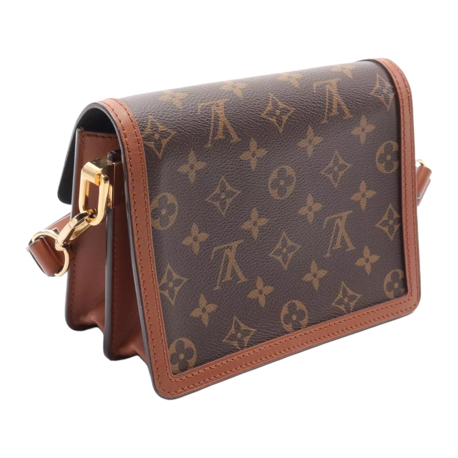 Женская сумка Louis Vuitton Dauphine Mini (коричневая) — фото 3