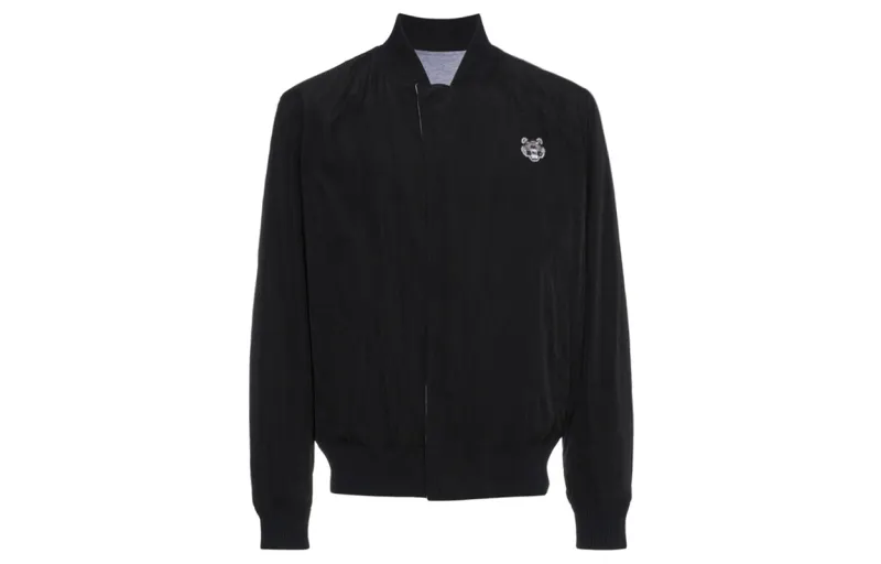 KENZO Jackets Men's Black Stand Collar Moderate Other