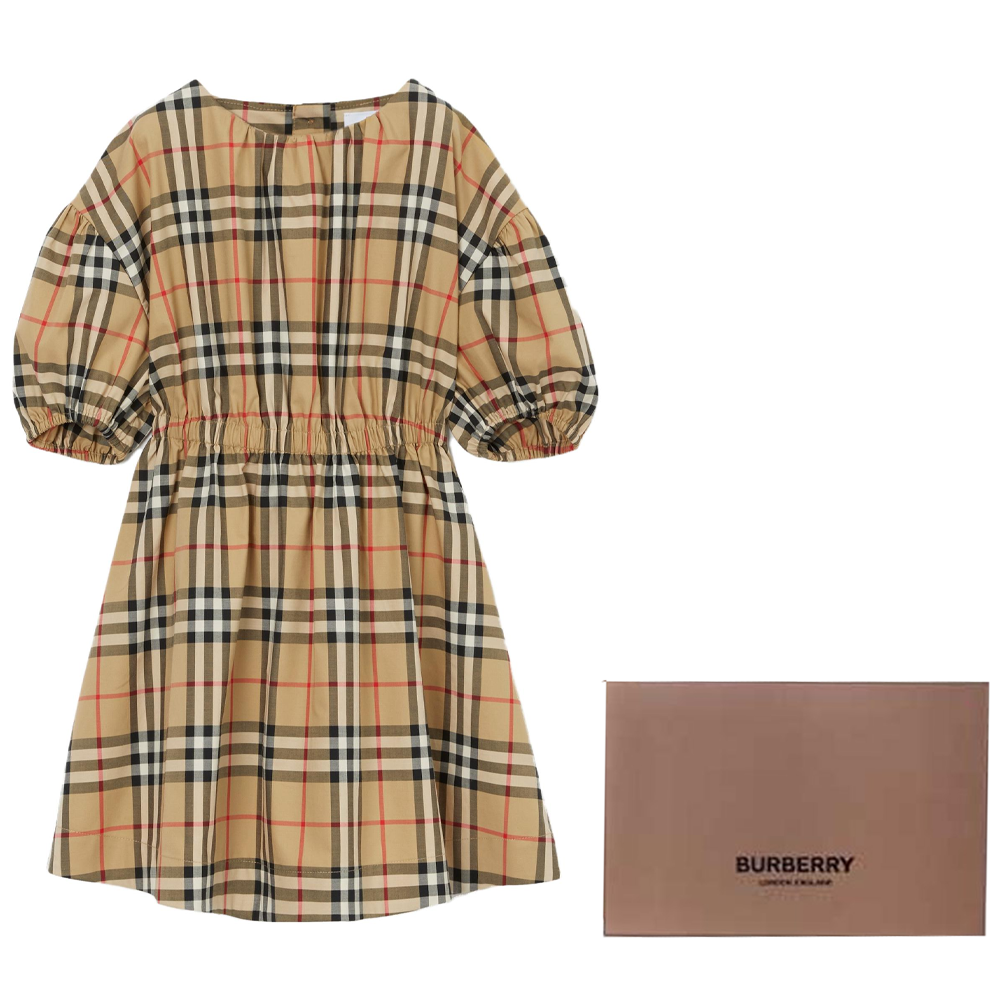 Платье Burberry Check Dress (коричневое) — фото 8