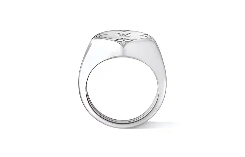 Lv Les Gastons Vuitton Signet Ring White Gold
