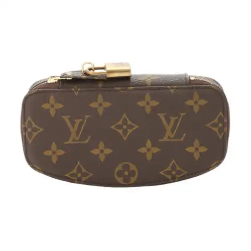 LOUIS VUITTON Leather Wallet Women's Brown